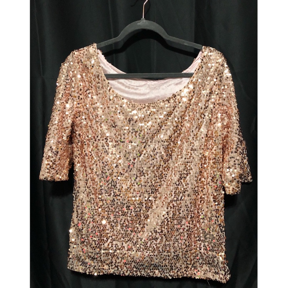 Rose Gold Sequin Top